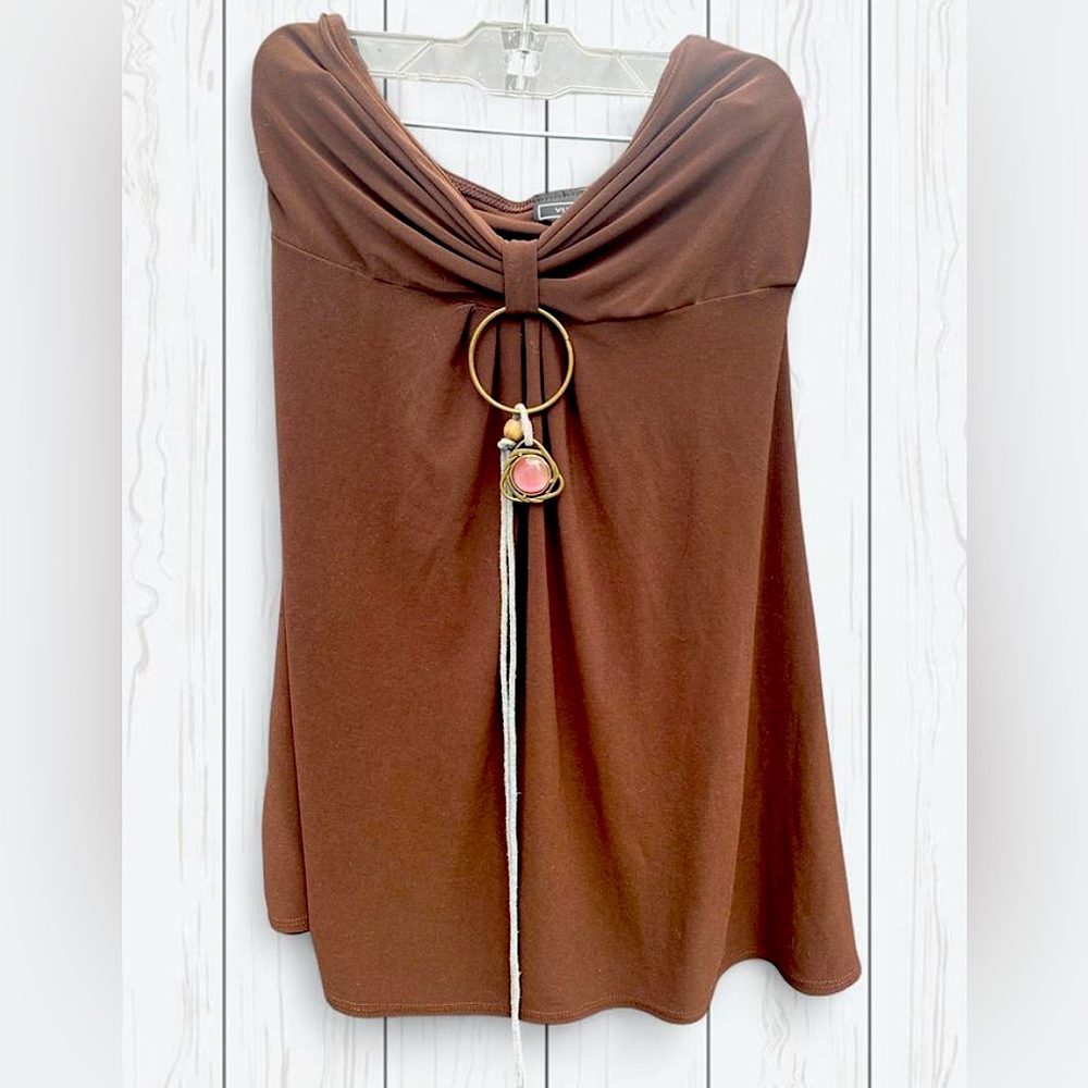 Vintage Vixen Brown Strapless Top